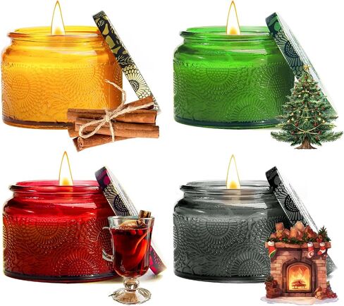 شمعة معطرة بخشب الصندل للمنزل، شموع زجاجية فاخرة من شمع الصويا للرجال والنساء، هدية شمعة عطرية للأم في عيد الميلاد وعيد الميلاد، 6.8 جم in Kuwait