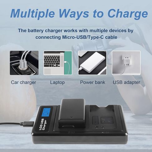 بطارية بديلة MULS EN-EL25 وشاحن USB مزدوج لكاميرات Ni kon Z50، Z 50، Z fc الرقمية المتوافقة مع بطارية Ni kon EN-EL25 ENEL25،EN-EL25a 4241 7.6V 1350mAh 10.26Wh in Saudi Arabia