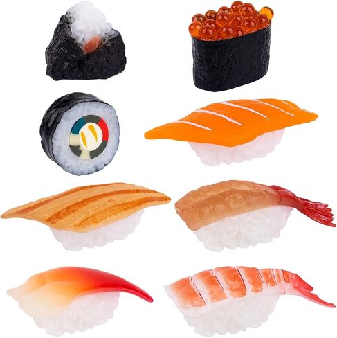 Framendino, 8 Pack Artificial Susi Fake Sushi Simulated Onigiri Realistic Food Model Lifelike Props for Decoration Display Photography in Saudi Arabia