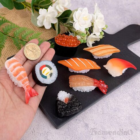 Framendino, 8 Pack Artificial Susi Fake Sushi Simulated Onigiri Realistic Food Model Lifelike Props for Decoration Display Photography in Saudi Arabia