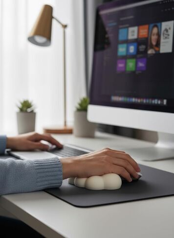 Hand Protection Cloud Mouse Pad and Keyboard Wrist Rest with Wrist Support Silicone Keyboard Hand Rest Pad V Blue in Saudi Arabia