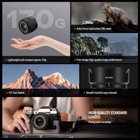 VILTROX 35mm f1.7 Fuji XF, AF 35mm F1.7 X- Mount Lens for X Mount APS-C Large Aperture Auto Focus Prime Lens for X-T4 X-S10 X-T30 X-E4 X-H2 X-H2S X-T3 X-A7 X-E2 in Saudi Arabia