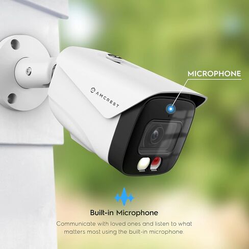 كاميرا Amcrest UltraHD 4K (8MP) IP PoE AI، FOV 129°، رؤية ليلية ملونة 49 قدمًا، كاميرا رصاصة خارجية للأمان، كشف الإنسان والمركبات، رادع نشط، 4K @15 إطارًا في الثانية، (REP-IP8M-2796EW-AI) (متجدد) in Kuwait
