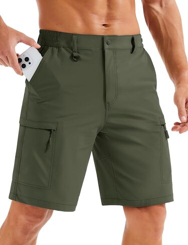 MAGCOMSEN Men's Hiking Cargo Shorts Quick Dry Lightweight 9" Golf Shorts Summer Casual Work Outdoor with 5 Zipper Pockets in Saudi Arabia