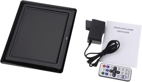 إطار صور رقمي 8 بوصة إطار صور رقمي TFT LCD شاشة صورة ساعة MP3 MP4 مشغل أفلام مع جهاز تحكم عن بعد (أسود) in Kuwait