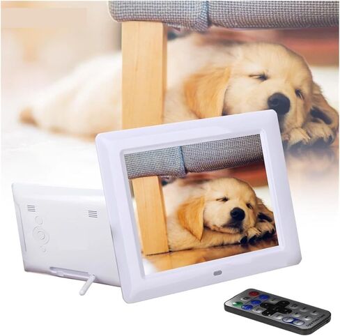 إطار صور رقمي 8 بوصة إطار صور رقمي TFT LCD شاشة صورة ساعة MP3 MP4 مشغل أفلام مع جهاز تحكم عن بعد (أسود) in Kuwait