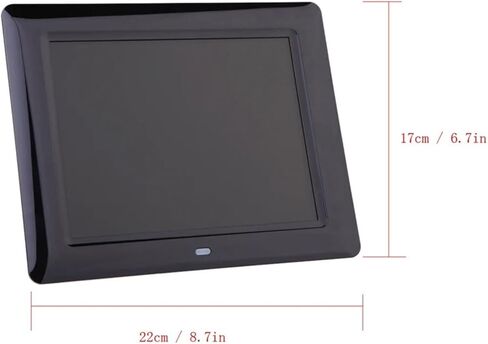 إطار صور رقمي 8 بوصة إطار صور رقمي TFT LCD شاشة صورة ساعة MP3 MP4 مشغل أفلام مع جهاز تحكم عن بعد (أسود) in Kuwait