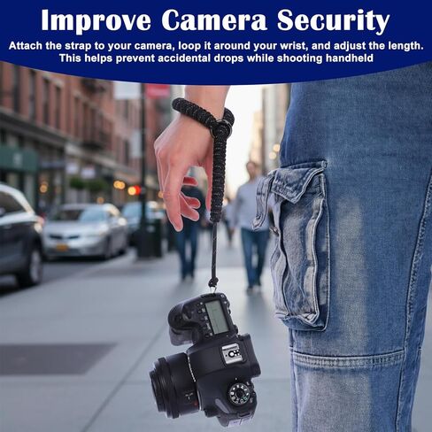Universal Camera Wrist Strap,Braided Camera Hand Strap with Safety Connector Compatible for DSLR Mirrorless Cameras in Saudi Arabia