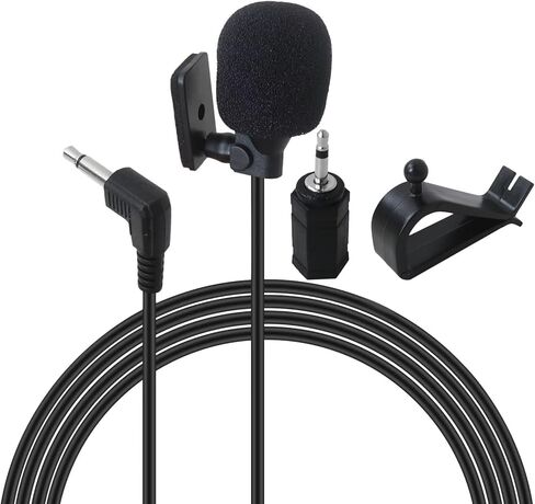 3.5mm Microphone Assembly Car Radio Mic Replacement, 16ft /5M Cable Microphone with 3.5mm to 2.5mm Adapter, Mic for Style No.: MVH-X36BT, MVH-X370BT, SPH-DA01, SPH-DA100, SPH-DA110 in Kuwait