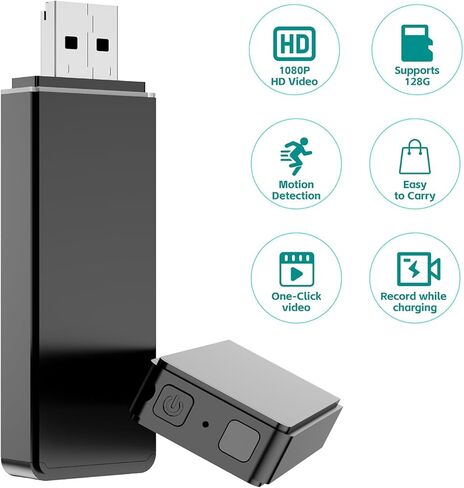 كاميرا 1080 بكسل، قارئ بطاقة USB TF، لا توجد كاميرات WiFi صغيرة، كاميرا أمان للمنزل والمكتب، كاميرا مراقبة مربية، كاميرا مراقبة للتسجيل على الجسم مع كشف الحركة وتسجيل حلقة فيديو in Saudi Arabia