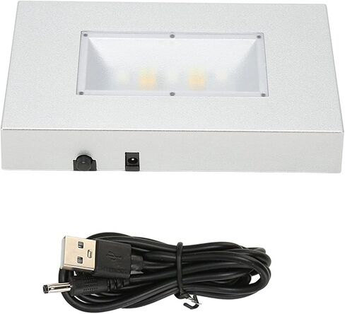 قاعدة حامل إضاءة LED من plplaaoo تعمل بمنفذ USB وأوضاع إضاءة متعددة وقاعدة عرض إضاءة مستطيلة موفرة للطاقة لعرض الفضة الكريستالية مادة ABS مقاس 12 بوصة in Saudi Arabia