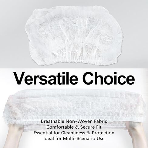 50PCS Disposable Bouffant Caps - 24 Inch Elastic Hair Nets Non-woven Head Covers for Women and Men, Breathable Hair Nets for Food Service Workers, Kitchen, Labs, Beauty Salon, Blue in Saudi Arabia