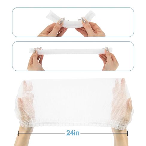 50PCS Disposable Bouffant Caps - 24 Inch Elastic Hair Nets Non-woven Head Covers for Women and Men, Breathable Hair Nets for Food Service Workers, Kitchen, Labs, Beauty Salon, Blue in Saudi Arabia