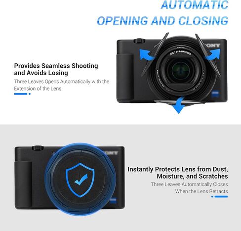 JJC Lens Fitler Adapter with Auto Lens Cap for Sony ZV-1 ZV1 ZV-1 II ZV1II Digital Camera, Compact & Lightweight in Saudi Arabia
