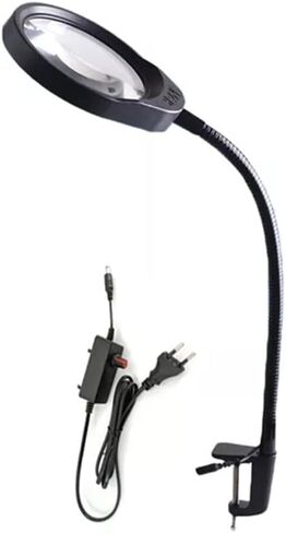 Flexible Hands Free Magnifier Lamp Clip-on Desk Reading Large Lens Illuminated in Saudi Arabia