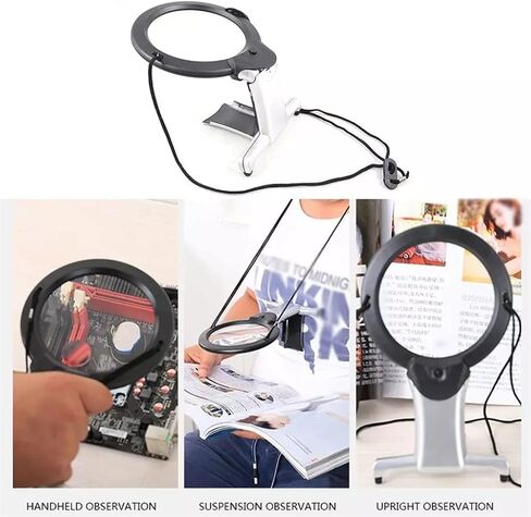 Hands Free Lighting Magnifier Neck Hanging Desk Tool Suitable for Repair Elderly Embroidery in Saudi Arabia