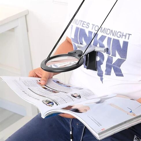 Hands Free Lighting Magnifier Neck Hanging Desk Tool Suitable for Repair Elderly Embroidery in Saudi Arabia