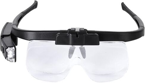 Magnifying Glass with Light Folding Glasses Rechargeable Reading Tool Repair 3 Lenses Adjustable in Saudi Arabia