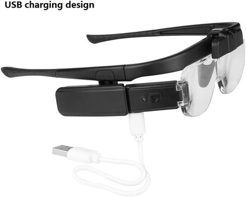 Magnifying Glass with Light Folding Glasses Rechargeable Reading Tool Repair 3 Lenses Adjustable in Saudi Arabia