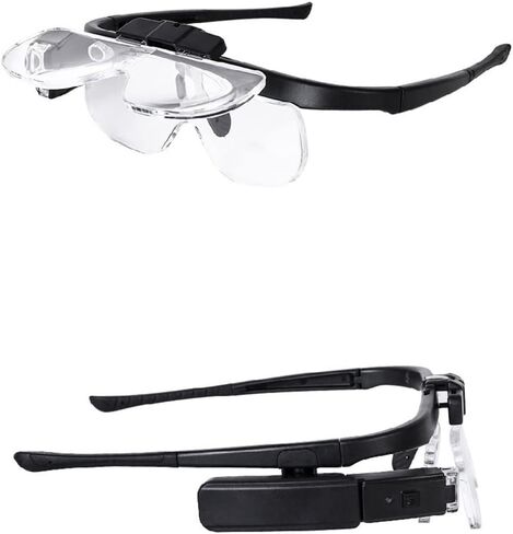 Magnifying Glass with Light Folding Glasses Rechargeable Reading Tool Repair 3 Lenses Adjustable in Saudi Arabia