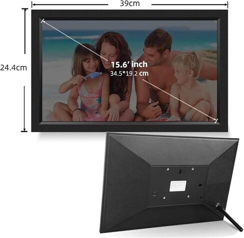 إطار صور رقمي 15.6 بوصة إطار صور رقمي واي فاي صورة ذكية 32 جيجابايت تخزين IPS FHD لمس شاشة كبيرة تدوير تلقائي أكثر وضوحًا (أبيض) in Saudi Arabia