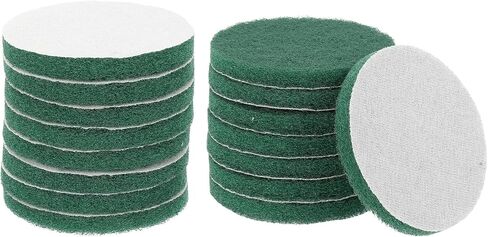 HARFINGTON 16pcs Scrubber Scouring Pads 450 Grits 4 Inch Drill Power Brush Hoop and Loop Surface Conditioning Disc Drill Scuffing Disc Scrub Pads for Home Kitchen Cleaning, White in Saudi Arabia
