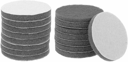 HARFINGTON 16pcs Scrubber Scouring Pads 450 Grits 4 Inch Drill Power Brush Hoop and Loop Surface Conditioning Disc Drill Scuffing Disc Scrub Pads for Home Kitchen Cleaning, White in Saudi Arabia