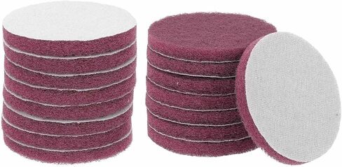 HARFINGTON 16pcs Scrubber Scouring Pads 450 Grits 4 Inch Drill Power Brush Hoop and Loop Surface Conditioning Disc Drill Scuffing Disc Scrub Pads for Home Kitchen Cleaning, White in Saudi Arabia