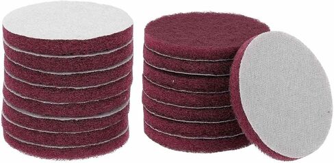 HARFINGTON 16pcs Scrubber Scouring Pads 450 Grits 4 Inch Drill Power Brush Hoop and Loop Surface Conditioning Disc Drill Scuffing Disc Scrub Pads for Home Kitchen Cleaning, White in Saudi Arabia