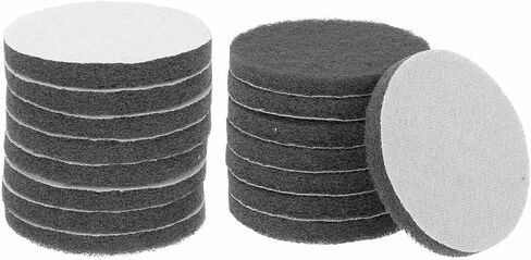 HARFINGTON 16pcs Scrubber Scouring Pads 450 Grits 4 Inch Drill Power Brush Hoop and Loop Surface Conditioning Disc Drill Scuffing Disc Scrub Pads for Home Kitchen Cleaning, White in Saudi Arabia