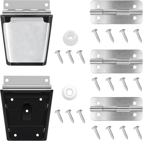 Cooler Hinges Replacement & Cooler Latch Replacement Stainless Steel Cooler Parts, 2 Cooler Replacement Latches and Posts, 3 Cooler Hinges, 18 High-Strength Screws, for Igloo Cooler Replacement Parts in Kuwait
