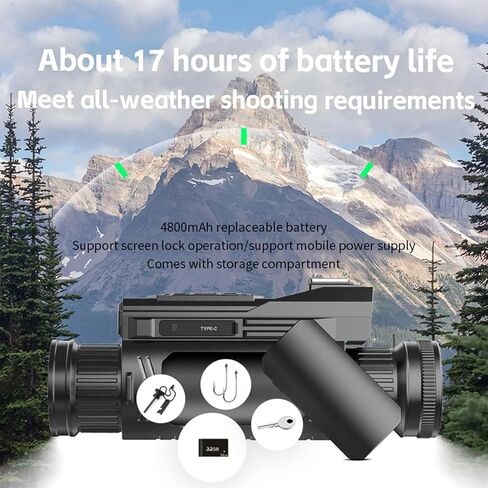 Zopsc 4K Night Vision Monocular, 28X Zoom 4K WiFi Night Vision Monocular for Adults, Multi Functional Telescope, for Camping Concert Bird Watching in Saudi Arabia