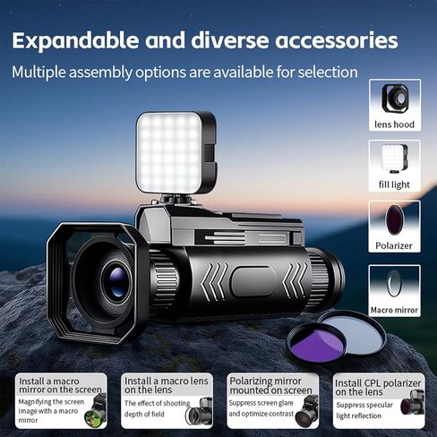 Zopsc 4K Night Vision Monocular, 28X Zoom 4K WiFi Night Vision Monocular for Adults, Multi Functional Telescope, for Camping Concert Bird Watching in Saudi Arabia