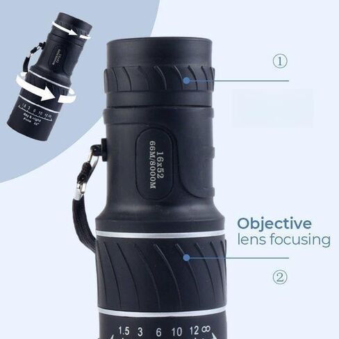 16x52 Monocular Bifocal Optical Zoom Telescope with FMC Green Film & Wide Angle for Clear Imaging and Stable Views in Saudi Arabia