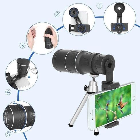 16x52 Monocular Bifocal Optical Zoom Telescope with FMC Green Film & Wide Angle for Clear Imaging and Stable Views in Saudi Arabia