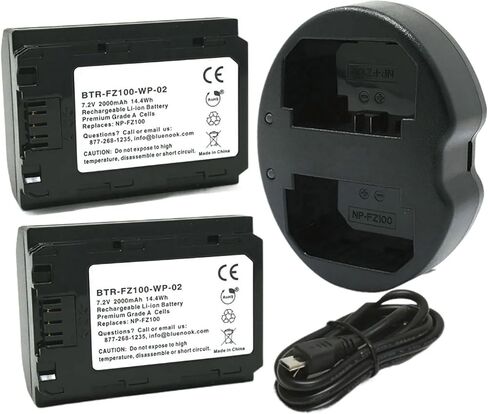Replacement Battery for Sony FX3 Full-Frame Cinema Camera (2-Pack, 2000mAh) and Dual Charger in Saudi Arabia