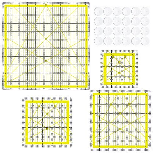 7 Quilting Rulers(6.5"x12",2"x12",3"x9",12.5"X12.5", 9.5"X9.5", 6"X6", 4.5"X4.5")(Blue) in Kuwait