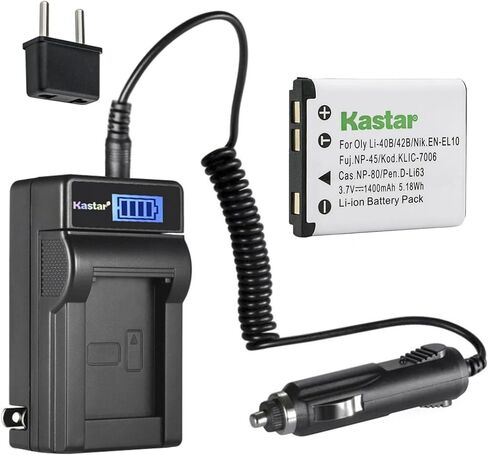 شاحن بطارية Kastar Li-42B LCD AC متوافق مع Olympus Li-40B Li-42B، Olympus X-785 X-790 X-795 X-800 X-835 X-845 X-855 X-875 X-905 X-915 X-920 X-935 X-960 X-970 الكاميرات الرقمية in Kuwait