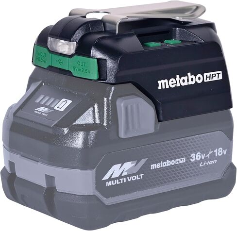Metabo HPT 18V Battery Charger with (2) USB-C Adapters, Charges Metabo HPT 18V & 36V Slide Style Batteries, Charge up to 2 Devices Simultaneously Via USB-C, Built-in LED Light & Belt Hook, UC18DAQ4 in Saudi Arabia