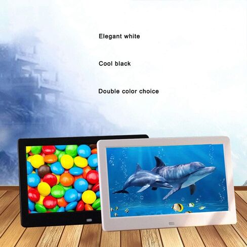 Digital Photo Frame 10 inch Electronic Photo Frame, can Play Pictures with Clock Calendar Function Music Movie Automatically at Boot(Wihte) in Saudi Arabia