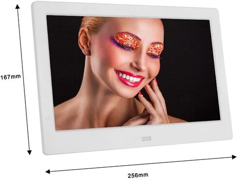 Digital Photo Frame 10 inch Electronic Photo Frame, can Play Pictures with Clock Calendar Function Music Movie Automatically at Boot(Wihte) in Saudi Arabia