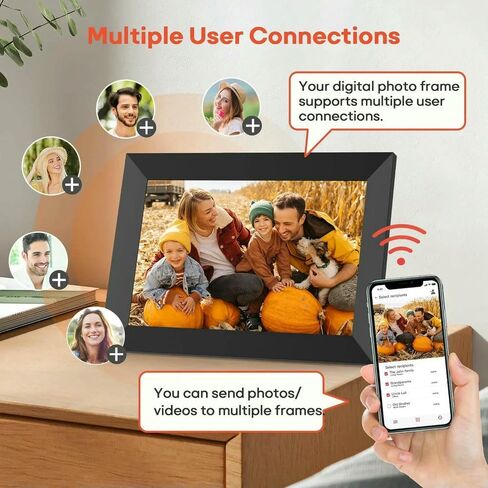 Digital Photo Frame 10.1 Inch 32GB/64GB Smart WiFi Digital Photo Frame with 1280x800 IPS HD Touch Screen Wall Mountable(White Built in 64gb,UK Plug) in Saudi Arabia