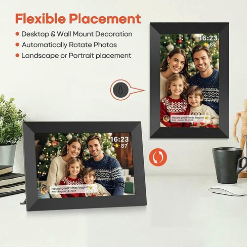Digital Photo Frame 10.1 Inch 32GB/64GB Smart WiFi Digital Photo Frame with 1280x800 IPS HD Touch Screen Wall Mountable(White Built in 64gb,UK Plug) in Saudi Arabia