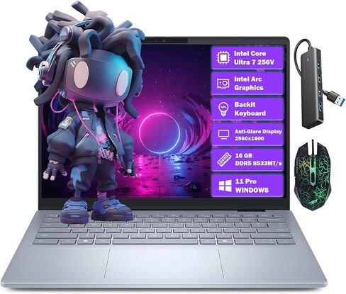 Dell 14 Plus Captop for Business and Student ، 14 "2.5k (2560x1600) Display ، Windows 11 Pro Postoms Computer ، Intel 8-Core Ultra 7 256V ، 16GB RAM ، 1TB SSD ، Lifetime MS ، Lifetime Copilot KB in Kuwait