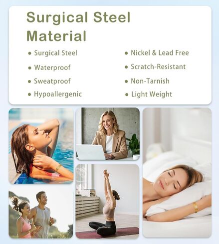 Surgical Steel 14K Gold Plated Bangle Bracelets for Women Set, Cuff Bracelets Trendy Hypoallergenic Stackable Bracelets for Women in Saudi Arabia