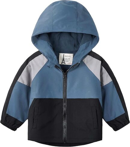 Volunboy طفل بنين مقنعين الصوف خفيفة الوزن سترة واقية جاكيتات زمم يندبروف الخريف الشتاء هوديي ملابس خارجية معطف in Kuwait