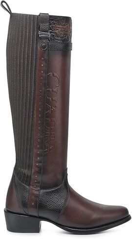 CUADRA Women’s High Boot in Bovine Leather with Studs and Decorative Strap Brown 4X01RS in Saudi Arabia