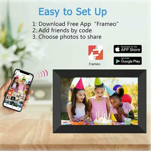 Digital Photo Frame 10.1 Inch 32GB/64GB Smart WiFi Digital Photo Frame with 1280x800 IPS HD Touch Screen Wall Mountable(White Built in 64gb,EU Plug) in Saudi Arabia