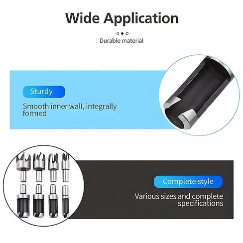 4 PCS Wood Plug Cutter Drill Bit Set, Claw Cork Drill Set (1/4", 3/8", 1/2", 5/8"), Woodworking Drills Bits, Carbon Steel Cork Remover, Woodworking Chamferer, Round Wood Tenon Drills, Cutting Tool in Saudi Arabia