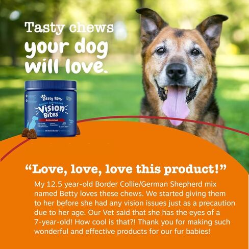ملحق عين Zesty Paws للكلاب - دعم الرؤية مع مضادات الأكسدة وأحماض أوميغا 3 الدهنية - 90 مضغ in Saudi Arabia